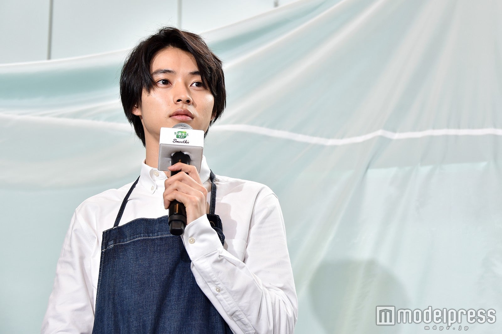 謎のベールの前に立つ山崎賢人（C）モデルプレス