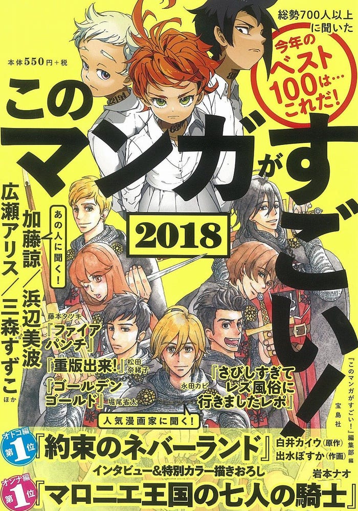 「このマンガがすごい!2018」(宝島社刊)