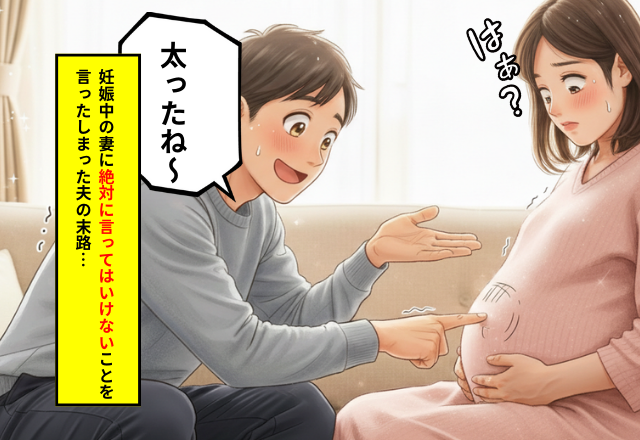 妊娠中の妻に「太った？（笑）」お腹をつつく夫…→「冗談だよ」では済まされない【一生の心の傷】