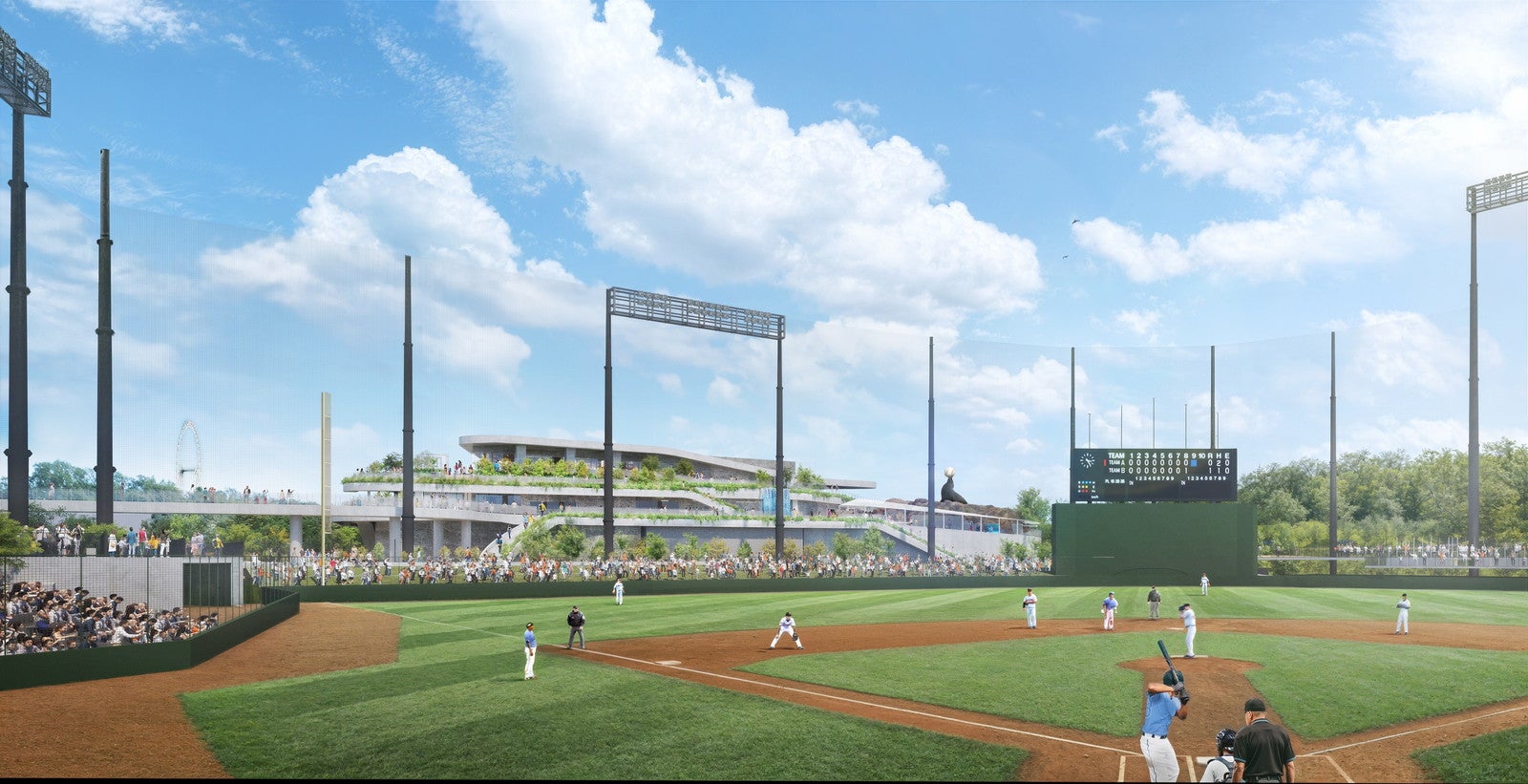 レフト側の外野席の向こうに水族館が見える（イメージ）／提供素材