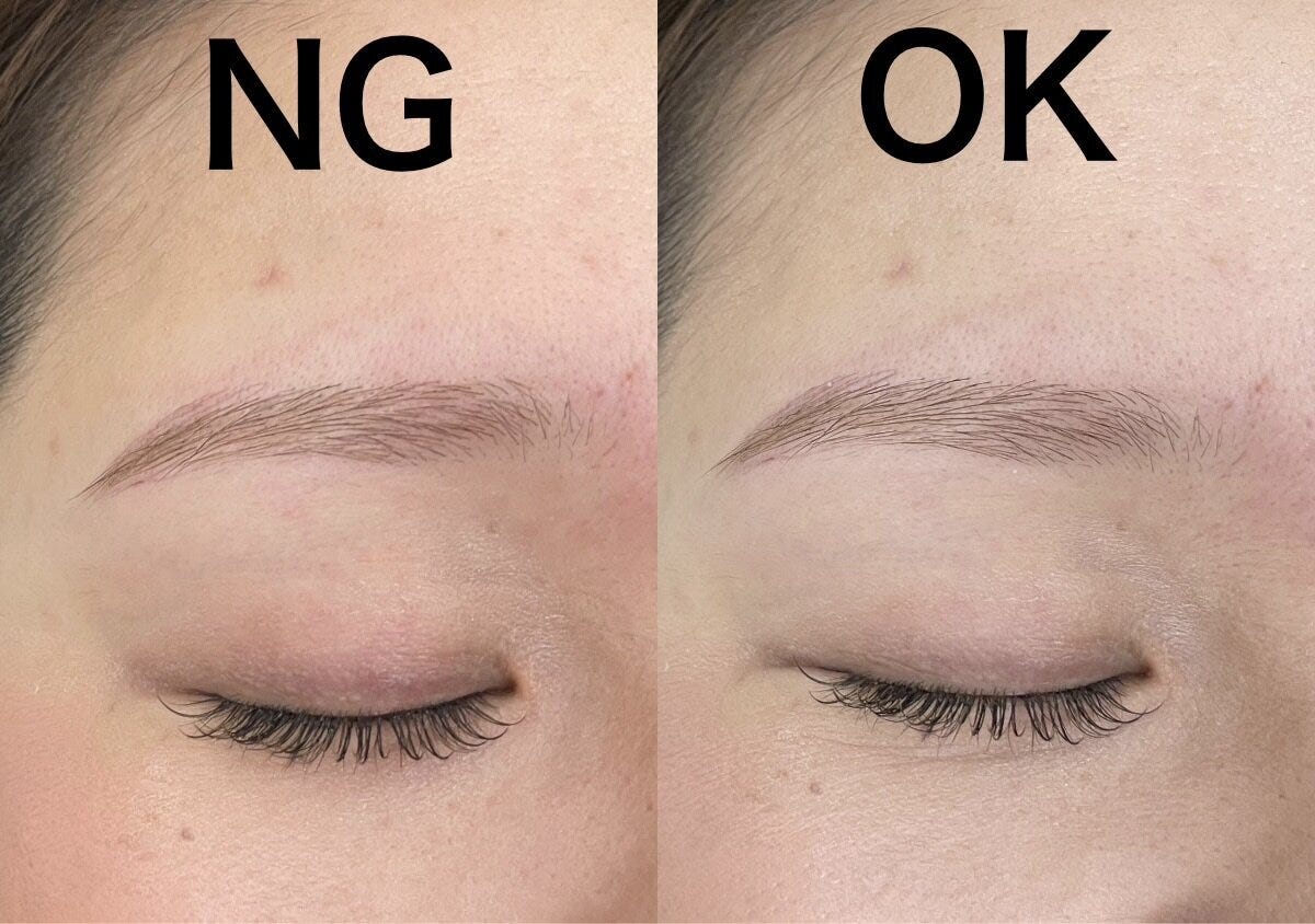 NG②眉尻が下がりすぎている