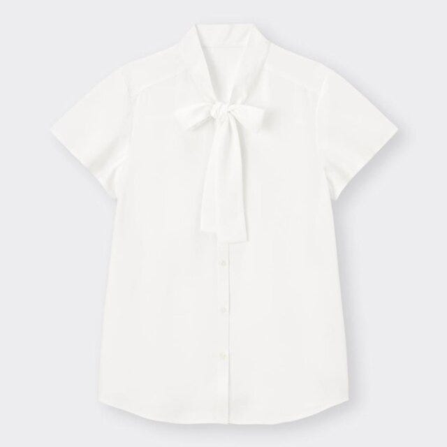 GU　ツイードジャケット　上品コーデ　清楚　erisato　イラスト　ボウタイブラウス
