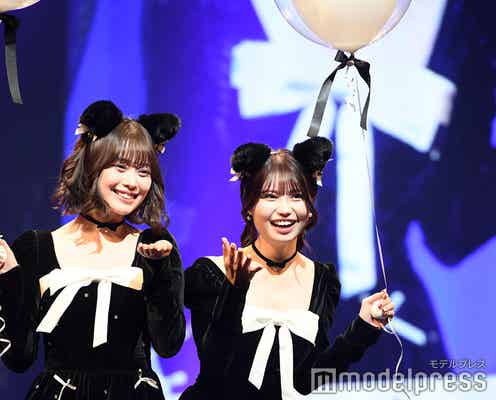 「今日好き」瀬川陽菜乃&藤田みあ、美デコルテチラリ ブラックキャット姿がキュート【学生ランウェイ2024AW】