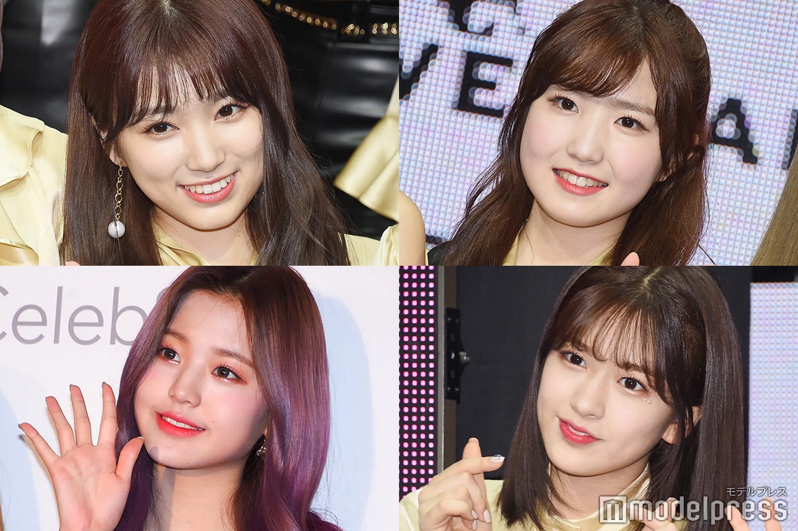 （左から時計回り）矢吹奈子、本田仁美、ユジン、ウォニョン（C）モデルプレス