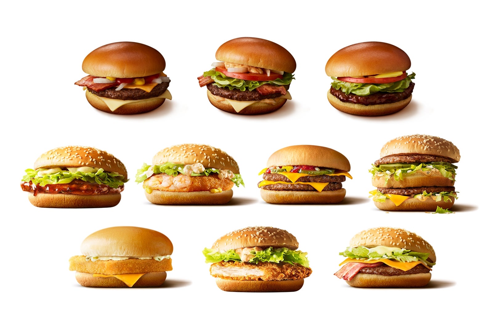 レギュラーバーガー10種、どれを合わせる？