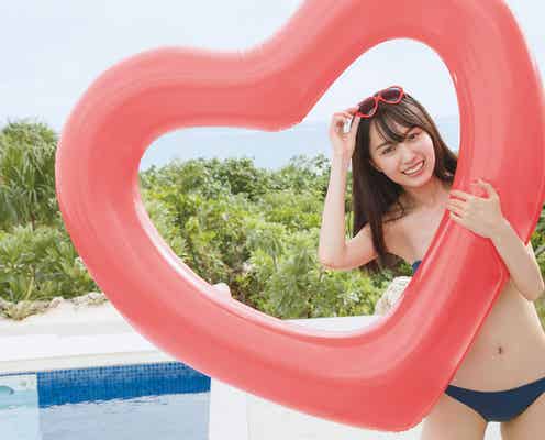 乃木坂46賀喜遥香、水着姿でプール満喫 1st写真集「まっさら」封入特典ポストカード先行公開