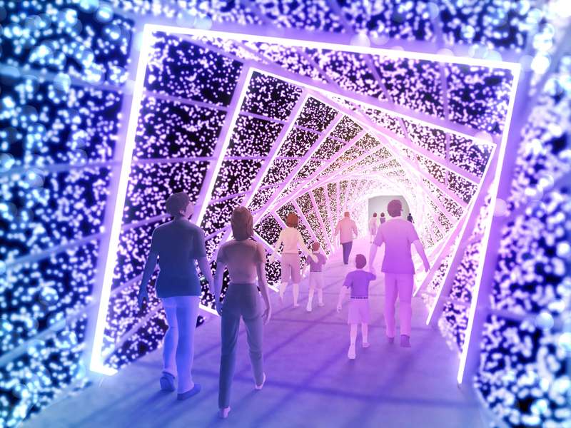 スパイラルライトトンネル／画像提供：カトープレジャーグループ