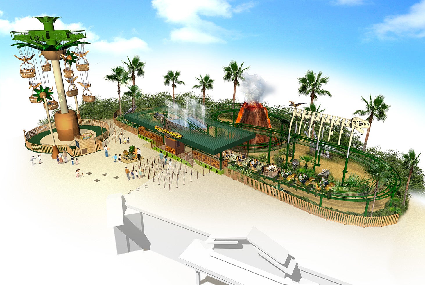 よみうりランド、“恐竜”テーマの新アトラクション2種が今夏誕生