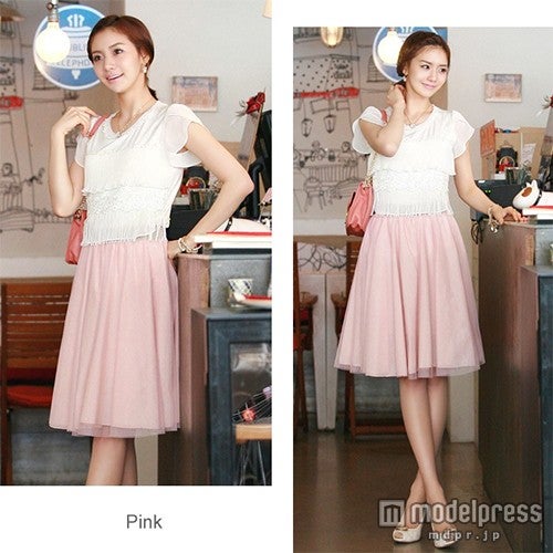 パステルカラーミディアムチュールスカート　ピンク「KOEISTORE」2,380円（税込）