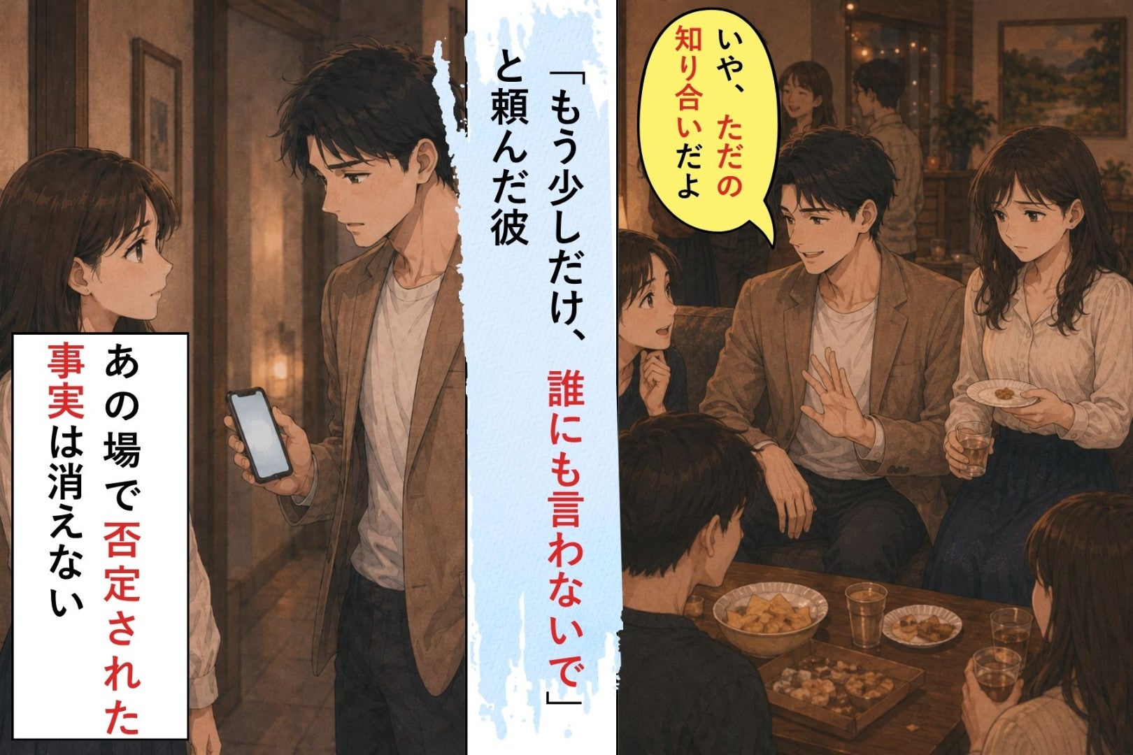 「もう少しだけ、誰にも言わないで」と頼んだ彼→友人の前で、私を「ただの知り合い」と否定した