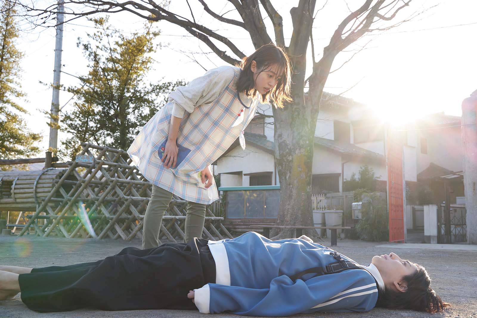 田辺桃子、京本大我「お迎え渋谷くん」第1話より（C）カンテレ