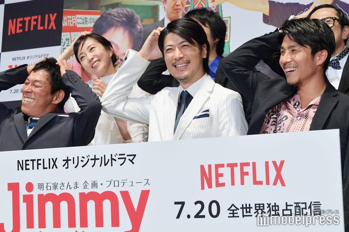 (前列左から)明石家さんま、玉山鉄二、中尾明慶(C)モデルプレス