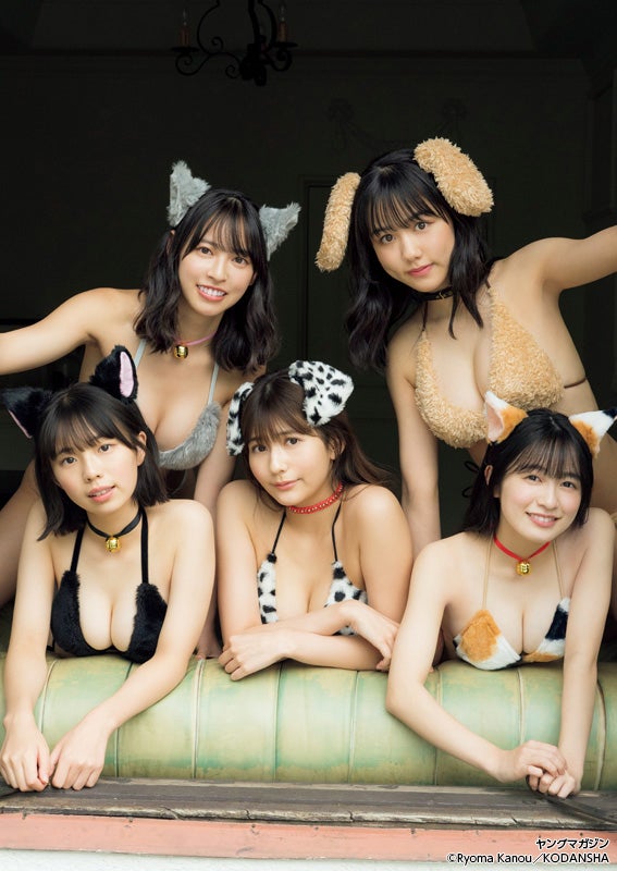 （前列左から）菊地姫奈、新井遥、早川渚紗（後列左から）大槻りこ、後藤真桜／撮影：カノウリョウマ、田中智久（提供写真）