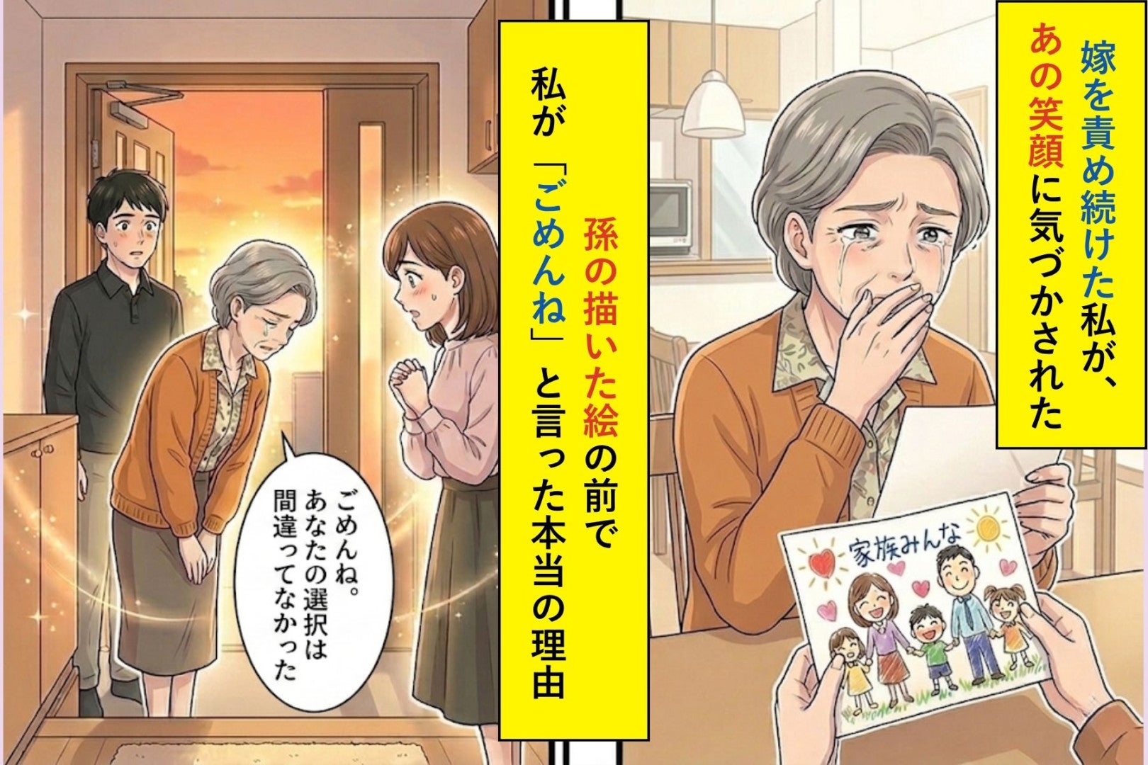 孫の描いた絵の前で私が「ごめんね」と言った本当の理由→嫁を責め続けた私が、あの笑顔に気づかされるまで