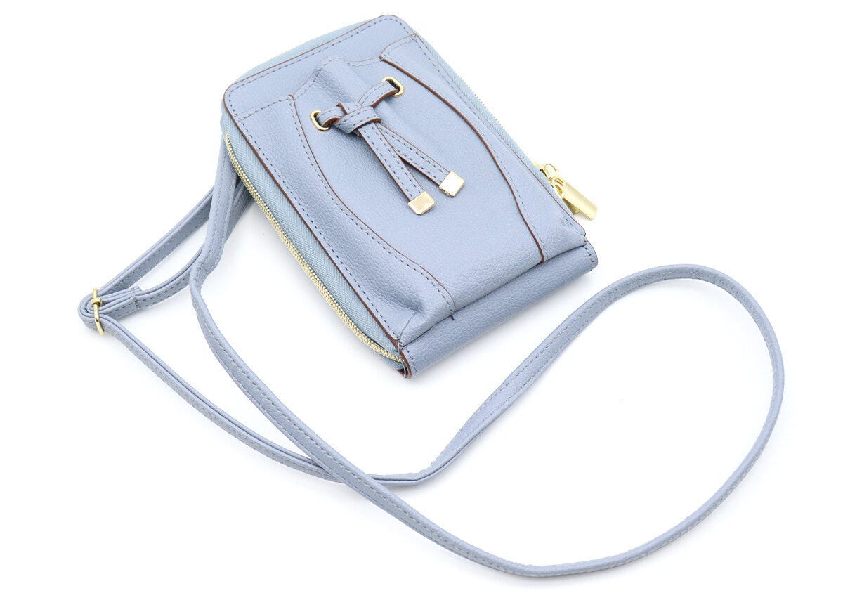 VISフラワーカットスマホショルダーサックスブルー