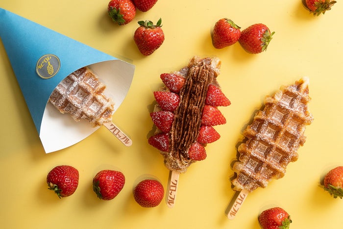 生タピオカ専門店 タピックス 韓国いちごミルク クロッフル とちおとめを贅沢に使用 女子旅プレス