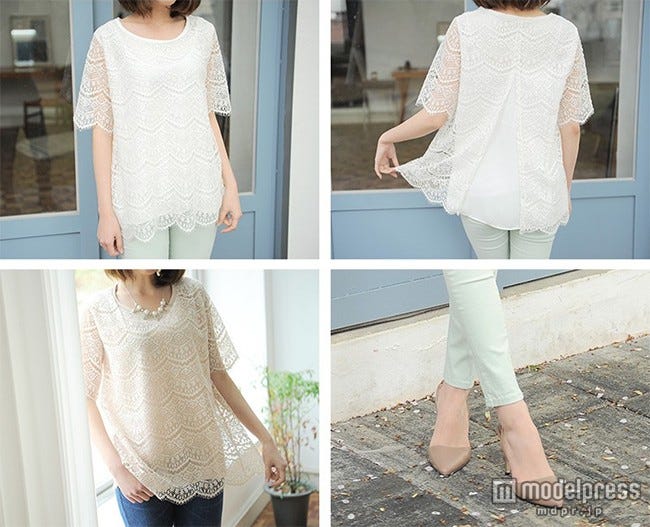 シフォン素材レーストップス「NETSTAR」2,980円(税込)