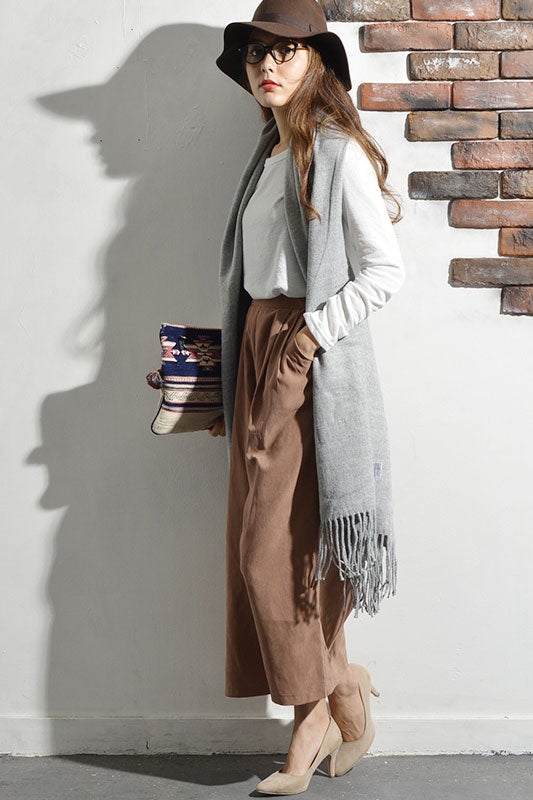 薄手の秋カラーロングガウチョパンツcocaオリジナル「coca」2,190円（税込）／画像提供：coca