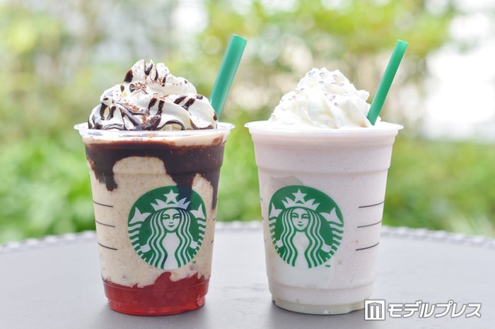 ハロウィンウィッチ フラペチーノ(左)とハロウィンプリンセス フラペチーノ(右) (C)ビューティーガール