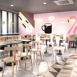 ピンク色が可愛いカフェ／画像提供：株式会社横浜大世界