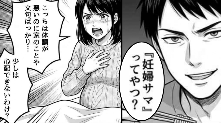 『妊婦サマ』と嘲笑する夫に限界！激怒する妻だが「自業自得だろ？俺は別に…」⇒夫の容赦ないひと言に黙り込んだ話