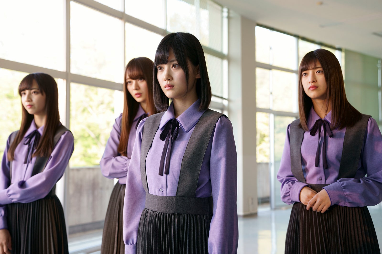 佐藤楓、梅澤美波、山下美月、吉田綾乃クリスティー／「ザンビ」第3話より（C）czambi project