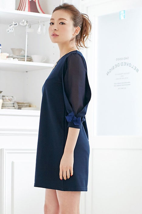 アームシースルー5分袖デザインワンピース「Pierrot」3,480円（税込）