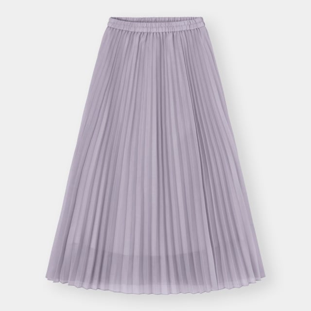 くすみパープルのプリーツスカート