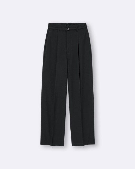 GU　ベルテッドストレートパンツZ+E　BLACK