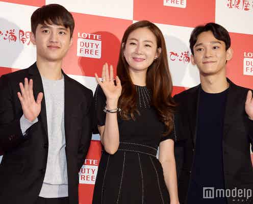 チェ・ジウ、EXO・CHEN&D.O.が来日 会見に登場