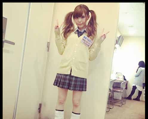 益若つばさ「ロンハー」での制服&ツインテール姿に反響