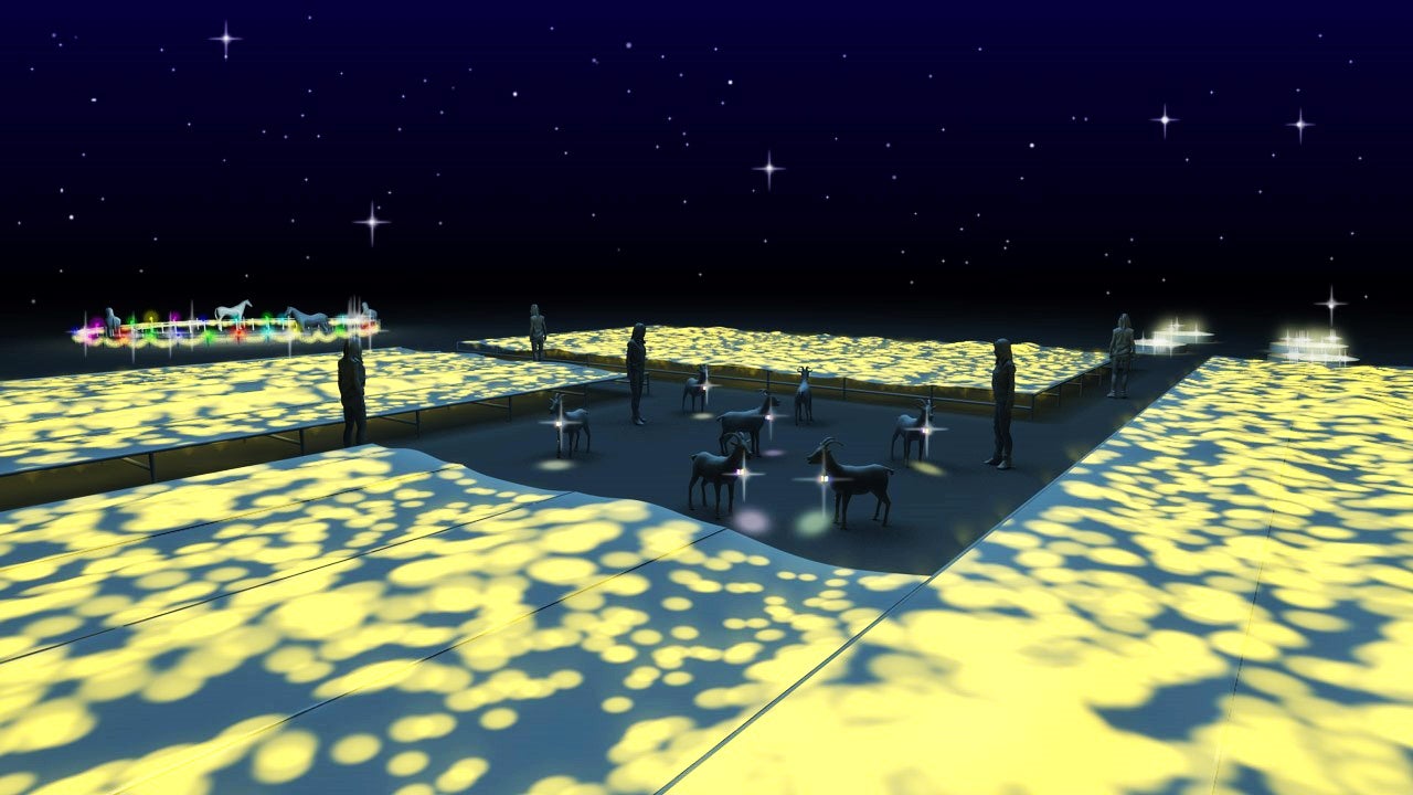 光のヒマワリが冬の夜に満開に！成田ゆめ牧場で自然のスケールを全身で体感／画像提供：成田ゆめ牧場