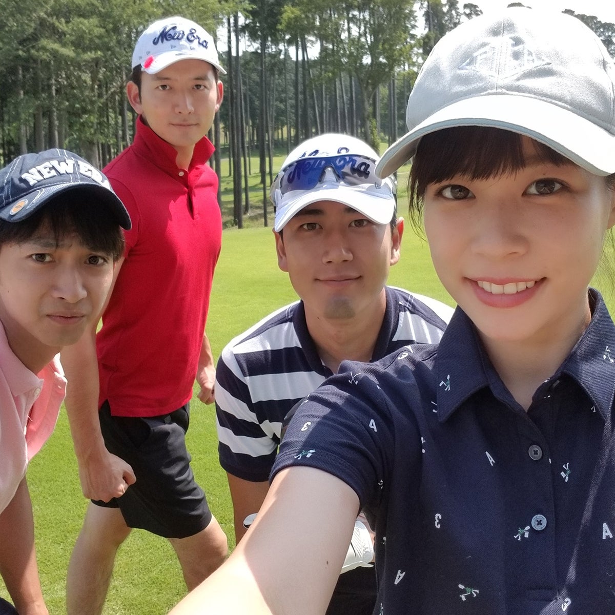 ゴルフを習っているので、アナウンス室のメンバーで時々コースにも出ます！スコアはまだまだ…（提供写真）