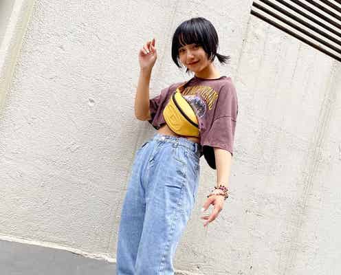 山之内すず、美ウエストちらり “ぶった切りT”着こなしが「参考になる」「可愛い」と話題
