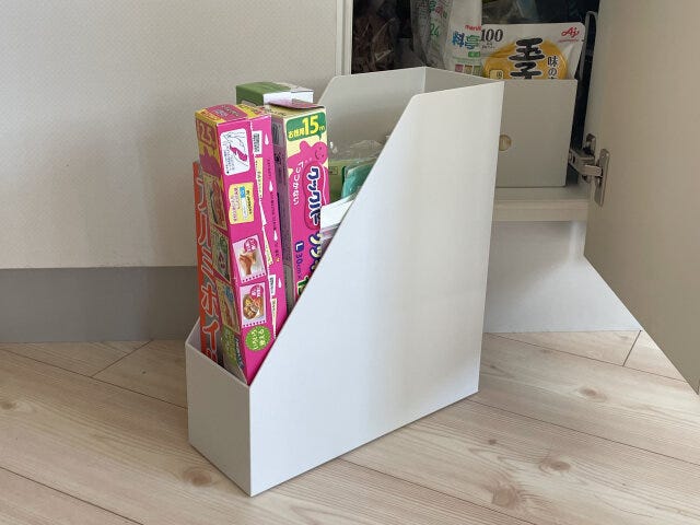 ラップやアルミホイルも、ファイルボックスに