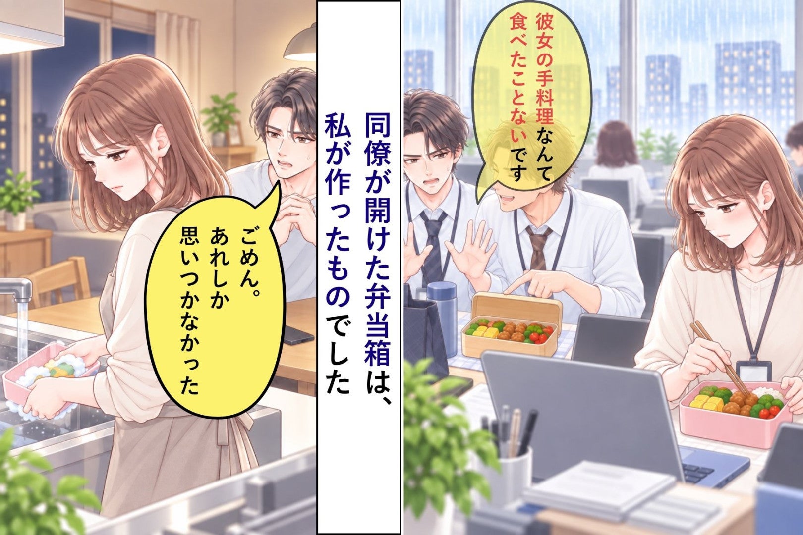 「彼女の手料理なんて食べたことないです」と言った彼。職場で同僚が開けた弁当箱は、私が詰めたものでした