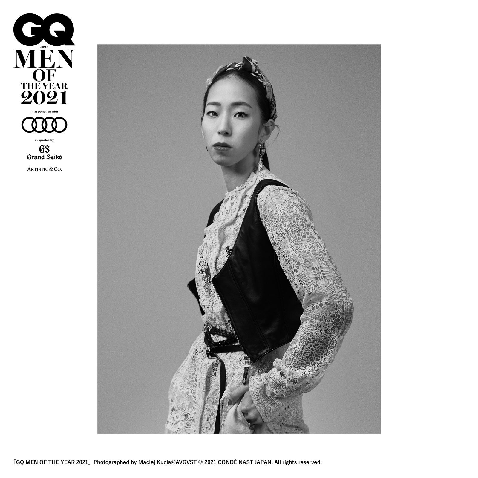 野口啓代／「GQ MEN OF THE YEAR 2021」Photographed by Maciej Kucia ＠ AVGVST © 2021 CONDE NAST JAPAN. All rights reserved.