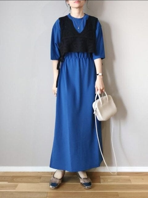 ロングワンピース　コーデ
