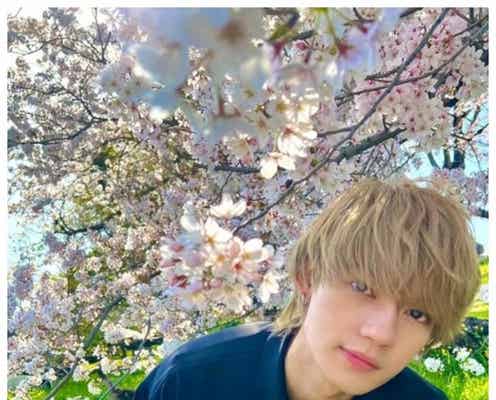 佐野勇斗、銀髪から“不意打ち金髪姿” 桜の下でのオフショットにファン悶絶「ビジュ爆発」「桜も勇斗くんも美しい」