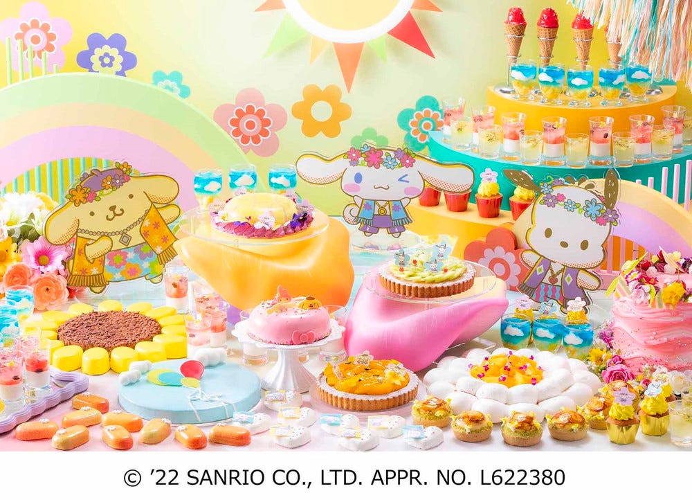 「サンリオキャラクターズ スイーツビュッフェ」ヒルトン大阪で、“夏フェス”イメージの約25種