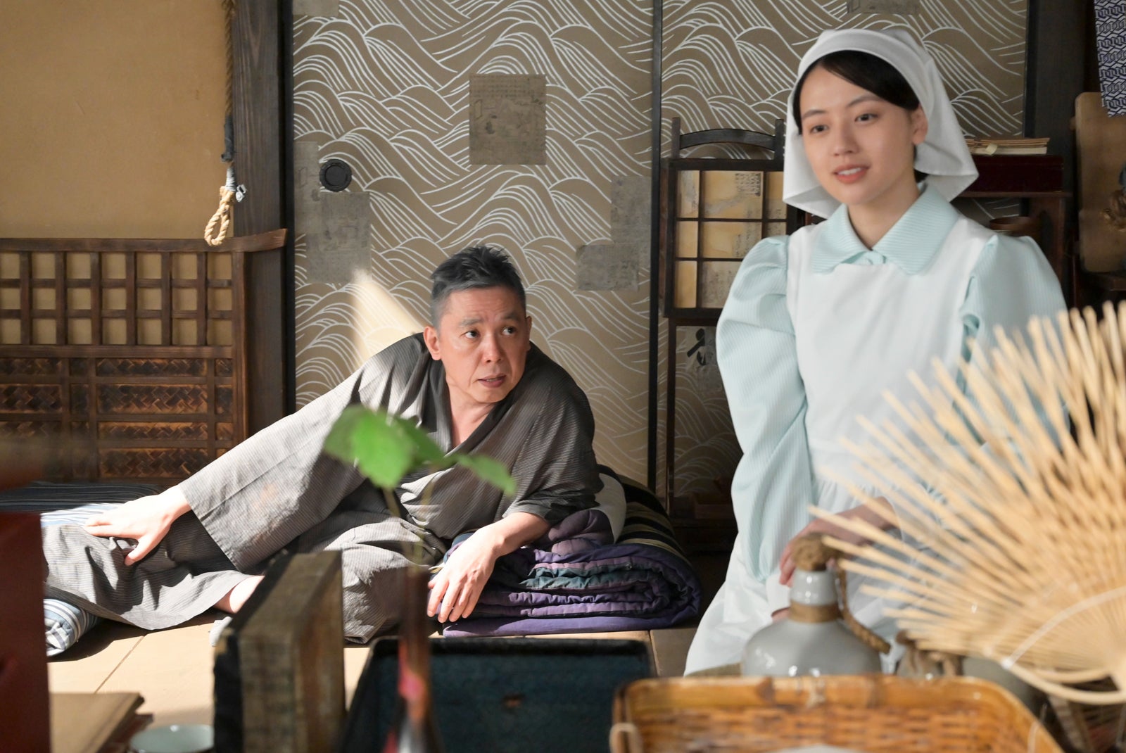 太田光、上坂樹里「風、薫る」第128話（C）NHK