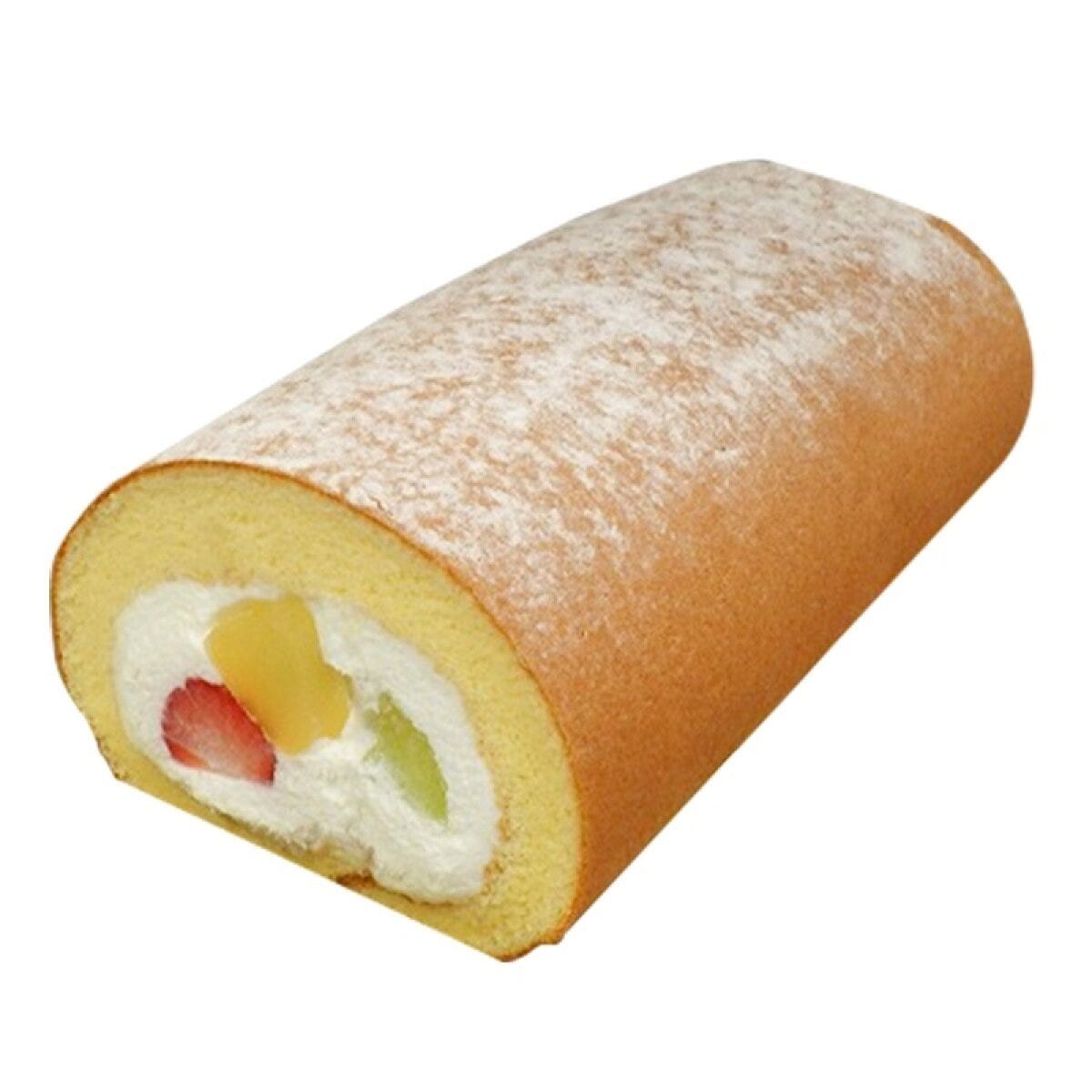 苺やメロン、りんごが入ったクリームたっぷりのロールケーキ 苺やメロン、りんごが入ったクリームたっぷりのロールケーキ