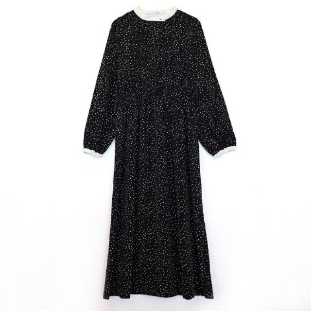 しまむら　新作ワンピース　michillコラボ　大人カワイイ　ワンピース　黒
