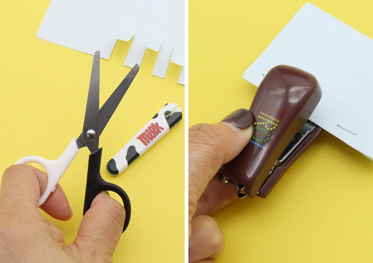 チロルチョコステーショナリーセットはさみとホチキス