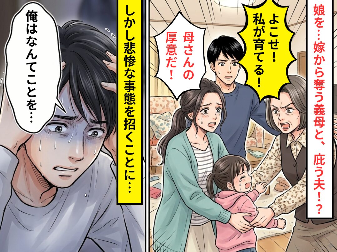「よこせ！私が育てる！」娘を奪う義母と「母さんの厚意だ！」庇う夫。しかし⇒悲惨な事態を招き…夫「俺はなんてことを…」