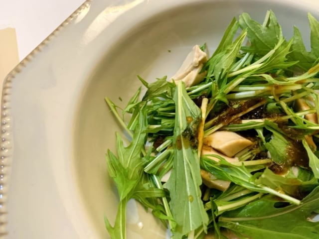 水菜とゴマ豆腐のサラダ