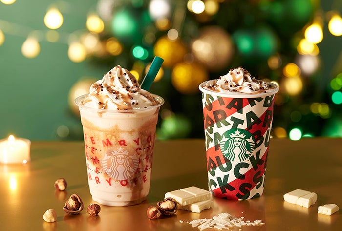 左から：ナッティ ホワイト チョコレート フラペチーノ、ナッティ ホワイト モカ※画像はイメージ／画像提供：スターバックス コーヒー ジャパン