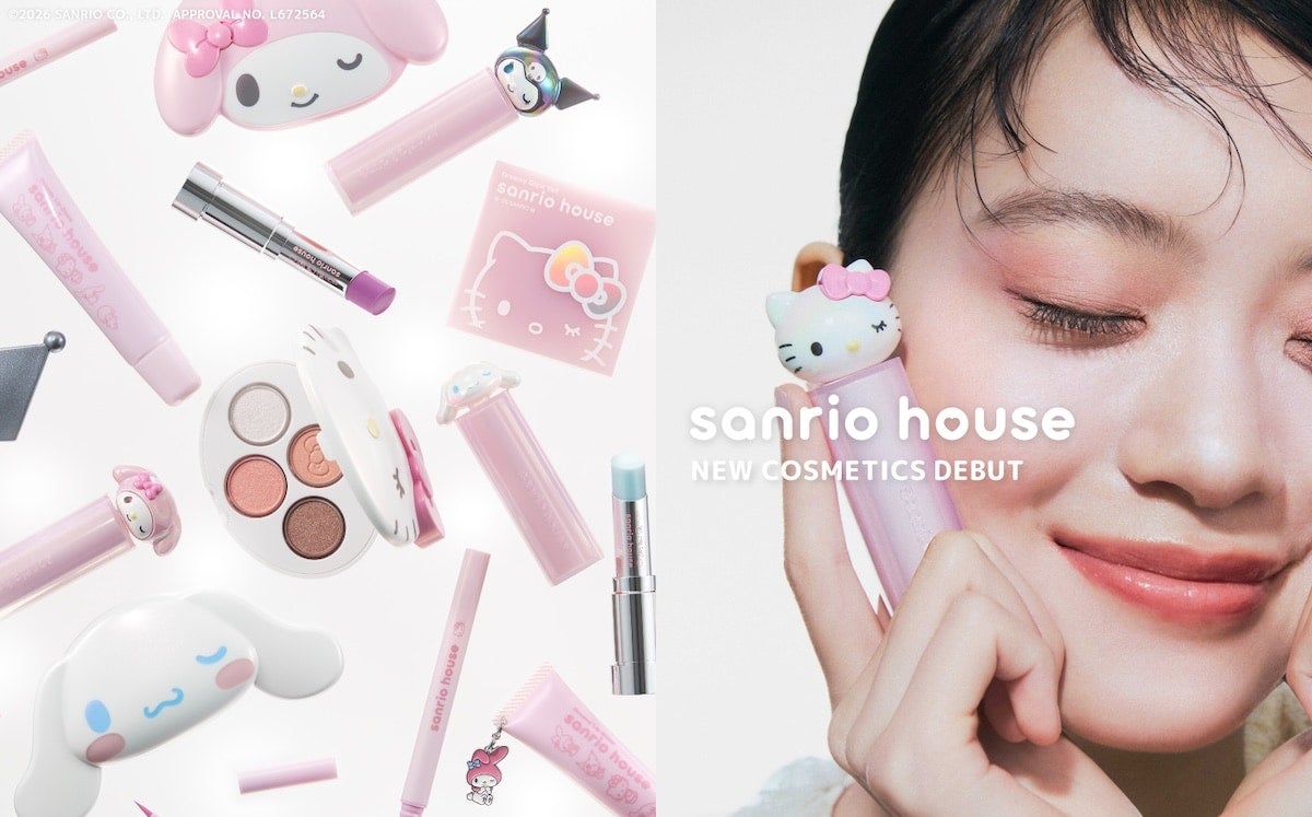 ハローキティ、シナモロールがちょこんと乗ったリップケースにメロメロ。sanrio houseから初のコスメラインが誕生！