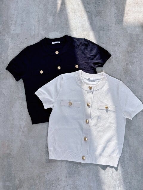 GU　メタルボタンカーディガン　NAVY　OFF