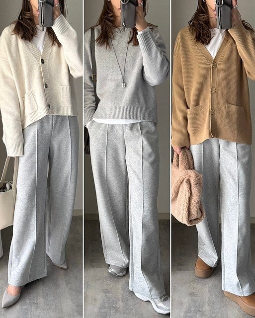 ユニクロ スウェットストレートパンツ コーデ ユニクロのスウェットストレートパンツのコーデ1